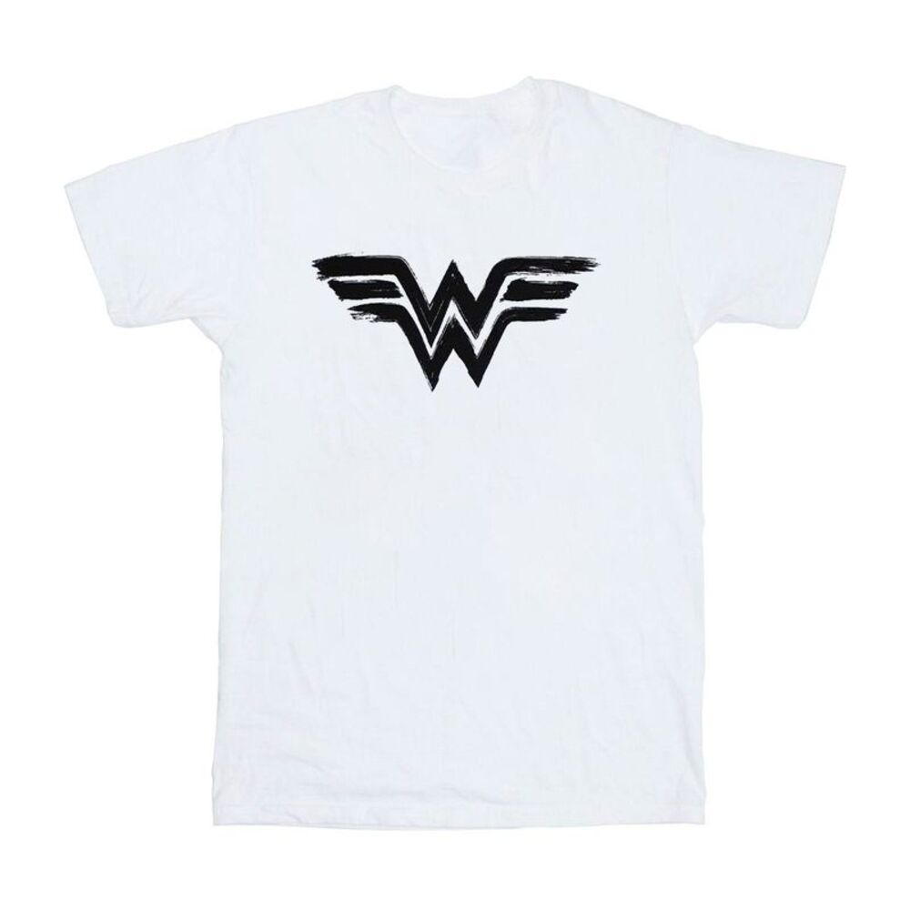 Wonder Woman Unisex Adult Paint Logo T-Shirt / White